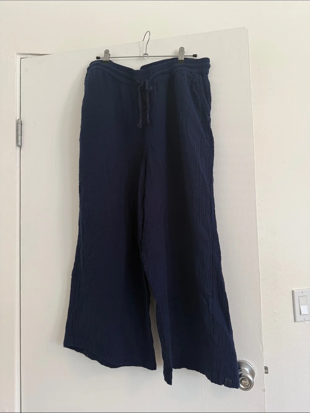 Tommy Bahama Navy Drawstring Wide-Leg Pants
